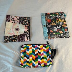 Colorful Patterned Pouches Set